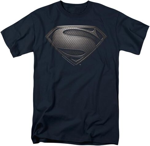 Popfunk Classic Superman Man of Steel Movie Gray Shield Black T Shirt in Kuwait