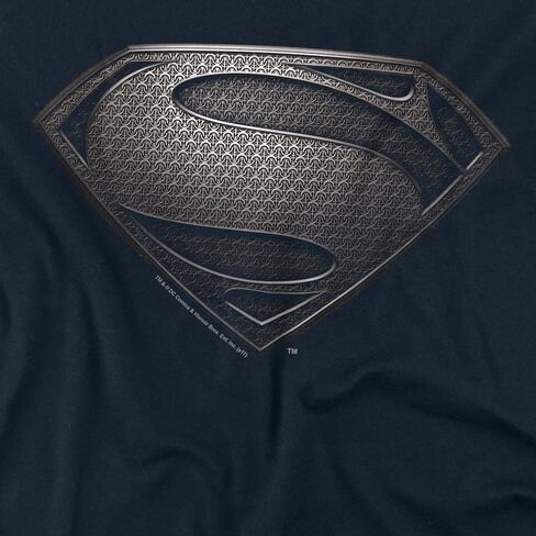 Popfunk Classic Superman Man of Steel Movie Gray Shield Black T Shirt in Kuwait