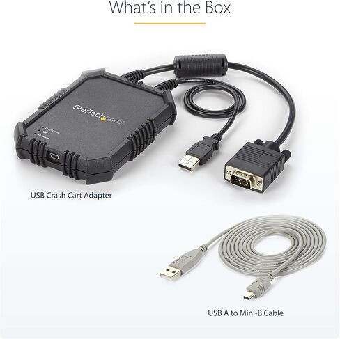StarTech Rugged Laptop Crash Cart Adapter, USB VGA KVM, TAA (NOTECONS02X) | Laptop-to-server portable console, Video capture, File Transfer, Windows Linux MacOS, Rugged housing in Kuwait