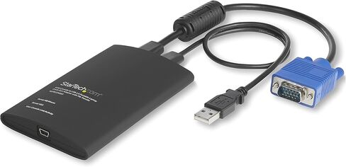 محول StarTech.com Crash Cart - 1920 x 1200 - كمبيوتر محمول محمول USB 2.0 إلى وحدة تحكم KVM (NOTECONS01) in Kuwait