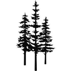 ديكور جدار شجرة معدنية، ديكور كابينة، ديكور شجرة، ديكور جدار ريفي للمنزل والمكتب والمزرعة في الداخل والخارج باللون الأسود (كبير - 35 بوصة × 19.4 بوصة) in Kuwait