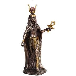 PTC 11 Inch Egyptian Hathor Mythological Goddess Bronze Finish Figurine