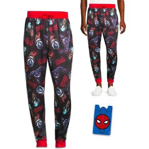 Venom Pajama Pants - Bundle with Marvel Venom Sleeper Pants for Boys, Teens, Men Plus Bonus Phone Wallet | Venom PJ Pants (US, Alpha, XX-Large, Multicolor)