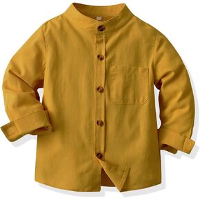 Toddler Boys Solid Pocket Patched Button Shirt