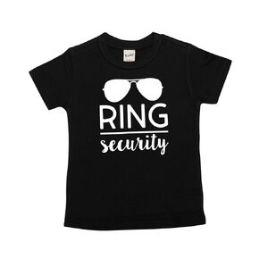 Ring Bearer Shirt, Ring Security Shirts For Boys, Wedding Party Proposal, Toddler 2T 3T 4T 5T and Youth Sizes, Black and White T Shirt 380 (4T)