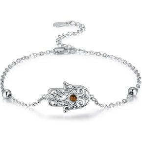 Palpitate Hamsa Bracelet Hand Fatima Hamsa Bracelets for Women 925 Sterling Silver Amulet Pendant Good Luck Jewelry Gifts