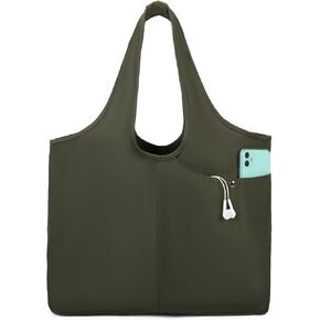 Barsine Tote Bag for Women Men, Lightweight Nylon Shoulder Handbag, Waterproof Tote Purse for Travel Gym