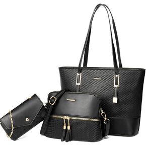 Purses for Women Shoulder Bag Womens Tote Bag Large Capacity Slanting Crossbody Bag Wallet Set 3pcs