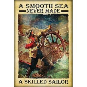 خمر القصدير علامة معدنية ملصق لوحة البحر السلس لم يصنع بحار ماهر سفينة شراعية ملصق علامة معدنية الحديد اللوحة الرجعية جدار ديكور للمنزل فندق المقاهي علامة هدية 6x8 بوصة in Kuwait