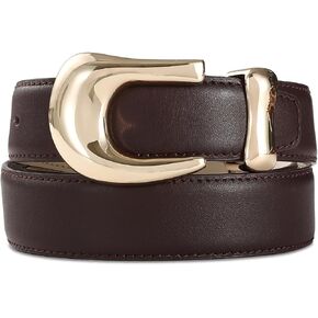 Genuine Leather Belt for Women Burgundy Leather With Gold Metal Buckle Luxury Casual Fashion Belts for Jeans Dresses