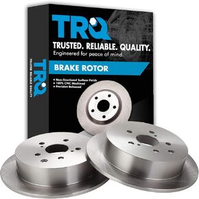 TRQ Rear Brake Rotors Set Solid Compatible with 2010-2015 Lexus RX350 RX450h 2014-2019 Toyota Highlander 2011-2020 Sienna