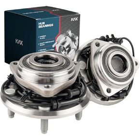KAX 513272 Pair Front Wheel Bearing Hub Assemblies Compatible with 2007-2010 Jeep Wrangler 5 Lugs W/ABS