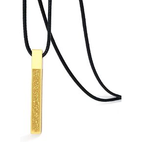 VASSAGO Islamic Ayatul Kursi Necklace for Women Men Allah Arabic 3D Bar Necklace Muslim Koranic Quran Stainless Steel/Leather Chain Necklace Islam Eid Islamic Gift Jewelry