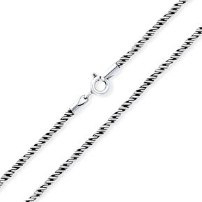 Strong Oxidized .925 Sterling Silver Bali Twist Cable Rope Chain Necklace For Men Women Made In Italy 16 18 20 24 Inch