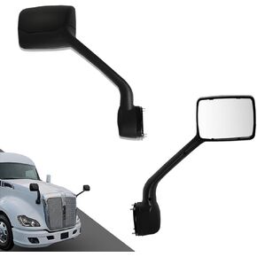 Black Hood Mirror for Kenworth T680 2013-2020 Replacement Kenworth T680 Mirror Passenger Side Right RHD Kenworth T680 Mirror Accessories