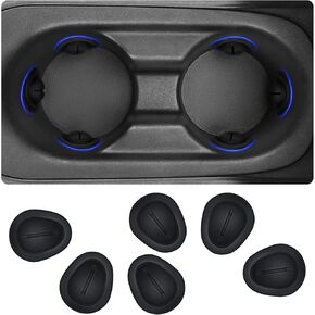 6PCS Car Cup Limiter, Anti-Slip Silicone with Self-Adhesive Water Bottle Stabilizer, Shock Absorption Vehicle Cup Slot Restrictor (Black) (6)