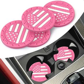 4 Pack Car Cup Holder Coasters, 2.75 Inch Anti Slip Shockproof Car Cup Coaster, Universal Auto Car Interior Accessories Embedded Drink Mat for Car, SUV, Truck (Black)