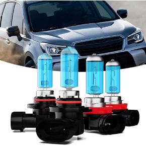 Headlights Fit For Subaru Forester 2014-2018 Halogen Headlight Bulbs,9005/HB3/H10 High Beam & H11/H8/H9 Low Beam Headlight Bulbs For Forester,Plug And Play,Pack of 4