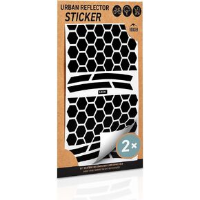 Borgen Bike Stickers - Reflective Stickers Set of 2 - for Bike, Rims, Helmet - Reflective Sticker Set for Darkness, School - Reflectors