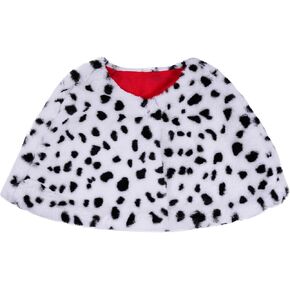 Women Dalmatian Shawl Faux Dalmation Stole Black White Coat Fancy Dress Costume for Halloween Cosplay Costume Accessories