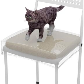 Cosmos 2 Pcs Plastic Seat Covers for Dining Room Chairs, Clear PVC Chair Seat Slipcovers Waterproof Heavy Duty Chair Protector Cover Plastic Dining Chair Dust Cover, 18 x 17 x 4 In (Half Size - 2 Pcs)