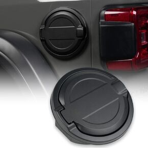 Fuel Tank Cap Accessory for Jeep Wrangler JL, Black Aluminum Fuel Tank Cap Replacement Part Compatible with 2018-2024 Jeep Wrangeler JL JLU 2/4 Door