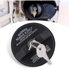 Car Locking Fuel Cap with Two Keys, ABS Plastic Anti-theft Locking Fuel Cap Rotary Seal Plug, Standard Fit OEM #77300-47020 1050 Retrofit Accessories, Compatible with Chevrolet Nissan (Black)