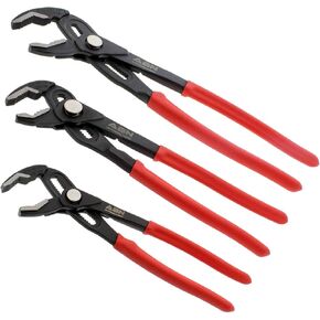ABN Water Pump Pliers Set Push Button Adjustable Pliers - 7, 10, 12 Inch Slip Joint Pliers Jaw Locking Pliers Tool Set