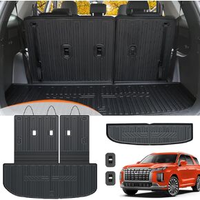 GALVAGNIATE Floor Mats Cargo Liner for 2020-2024 2025 Hyundai Palisade (7&8 Seats), All Weather TPE Full Mat Set for Palisade Accessories (Includes a Lower Cargo Mat)