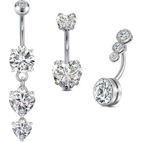 Briana Williams Belly Button Ring Belly Rings Belly Button Piercing Gold Belly Button Ring for Women Clicker Belly Ring Belly Piercing Stainless Steel 14g 10mm Blley Navel Rings Piercing Jewelry