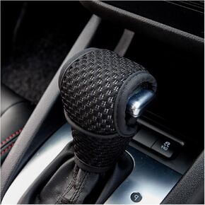 Car Gear Shift Knob Cover, Breathable Vehicle Manual Stick Lever Shifting Handle Protector, Anti-Slip Automotive Interior Gear Shifter Knob Guard, Universal for SUV, Sedan, Truck (Black)