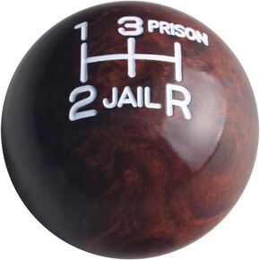 DEWHEL Aluminum Jail Prison Manual Shift Knob 5 Speed Shifter 200 Grams Wooden M12x1.25 M10x1.5 M10x1.25 M8x1.25