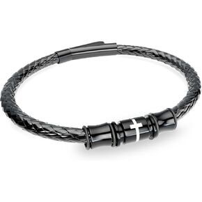 Cross Bracelet for Men Braided Mens Leather Bracelet, Christmas Birthday Religious Gifts for Men Father Boyfriend Husband in Kuwait