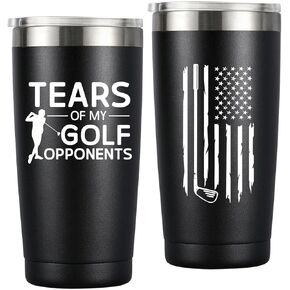 Funny Golfer Mug Tumbler - Best Golf Gifts for Men Unique - Cool Valentines Day Gifts for Golf Dad, Grandpa, Birthday Fathers Day Golfer Gifts, 20oz Insulated Tumbler Black