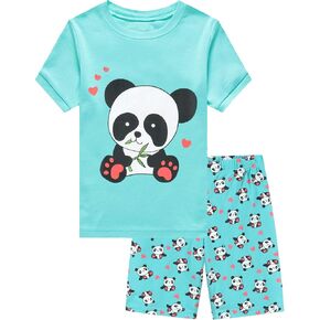 Little Girls Pajamas Short Sleeve 100% Cotton Toddler Pjs Mermaid Sleepwear Unicorn Pajama Summer Clothes Sets 1-7T