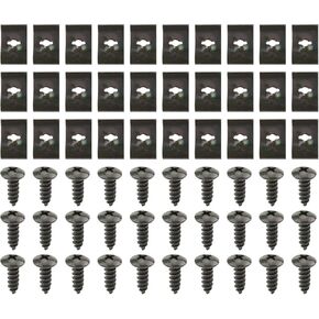 30PCS 4.2×16mm Nut Mounting Clip, U-Type Car Fastener Clips, Metal Car Screw Body Fender Bumper Retainer U Nut Clips Gasket Fastener