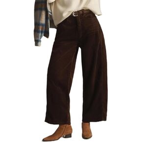 Kedera Mid Rise Barrel Jeans for Women Corduroy Wide Leg Denim Pants Baggy Boyfriend Jeans with Pockets