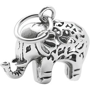 1Pcs Silver Elephant Charm Animal Zoo Pendant for Bracelet Necklace