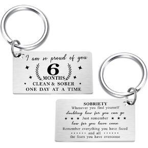 Gezxin Sobriety Gifts for Women Men- Sober Anniversary Keychain- I am So Proud Of You AA Presents