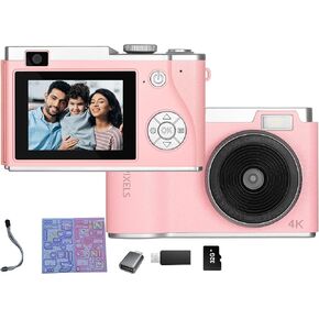 Kids Digital Camera,2.4 Inch TFT Display Camera,with 32GB Card,48MP 16X Digital Zoom,Compact Camera Support Video Recording/Photography/Selfie-Suitable for Children and Beginners