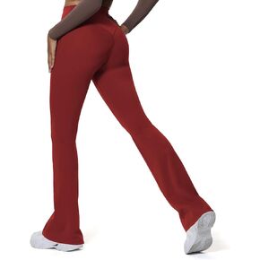 Aoxjox Flare Leggings for Women Hidden Scrunch Butt Lifting High Waisted Wide Leg Yoga Pants