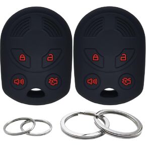 2Pcs Silicone 4 Buttons Key Fob Cover Remote Case Keyless Protector Compatible with Ford C-Max Escape Expedition Flex Focus Fusion Mustang Taurus Transit Connect Lincoln Town Car Mercury Mariner Milan