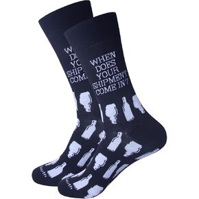 Bourbon Whiskey Socks - Funny Men Father's Socks - Drinking Apparel - Things Bourbon Drinkers Say (Blend, Shipment Come In)