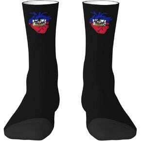 ASYG Haiti Crew Socks Haitian Socks Dress Socks Haiti Flag Stockings Socks Gifts Novelty Socks