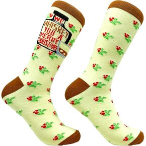 Crazy Dog T-Shirts Men's We Whiskey You A Merry Christmas Socks Funny Xmas Party Drinking Lovers Footwear