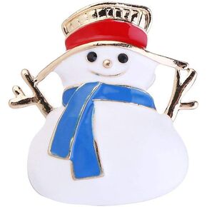 Christmas Snowman Brooch Pin Fashion Fancy Brooches Jewelry for Women Girls Comes with Gift Bag