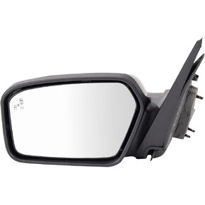 TRQ Left Mirror with Heat with Puddle Light with Blind Spot Indicator Drivers Side Compatible with 2010-2012 Ford Fusion 2010-2011 Mercury Milan FO1320431