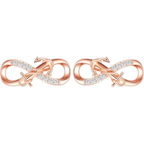 Solid 925 Silver Anchor Winding Infinity Symbol Earrings Bracelet Necklace