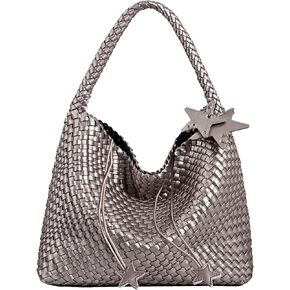 Woven Tote Bag for Women, Shoulder Handbags, Beach Hobo, Handwoven Satchel Underarm Bag, Top-Handle Bag With Purses