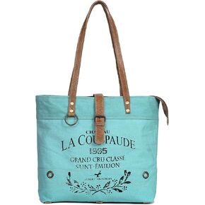 CREATIVE LEATHER ART La Couspaude Upcycled Canvas Tote Bag for Women